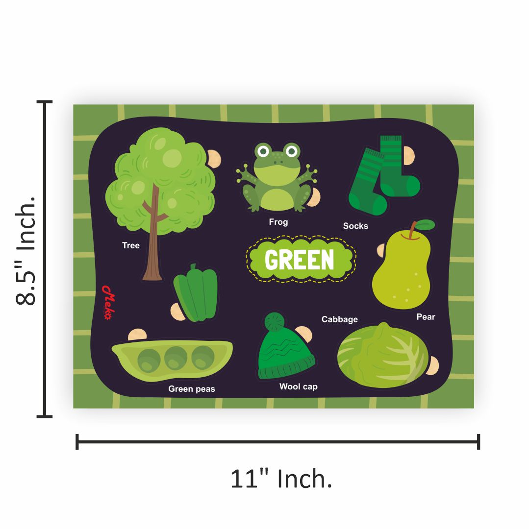 Meko Green Color Recognition Wooden Puzzle Board