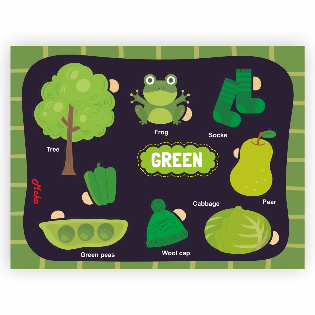 Meko Green Color Recognition Wooden Puzzle Board