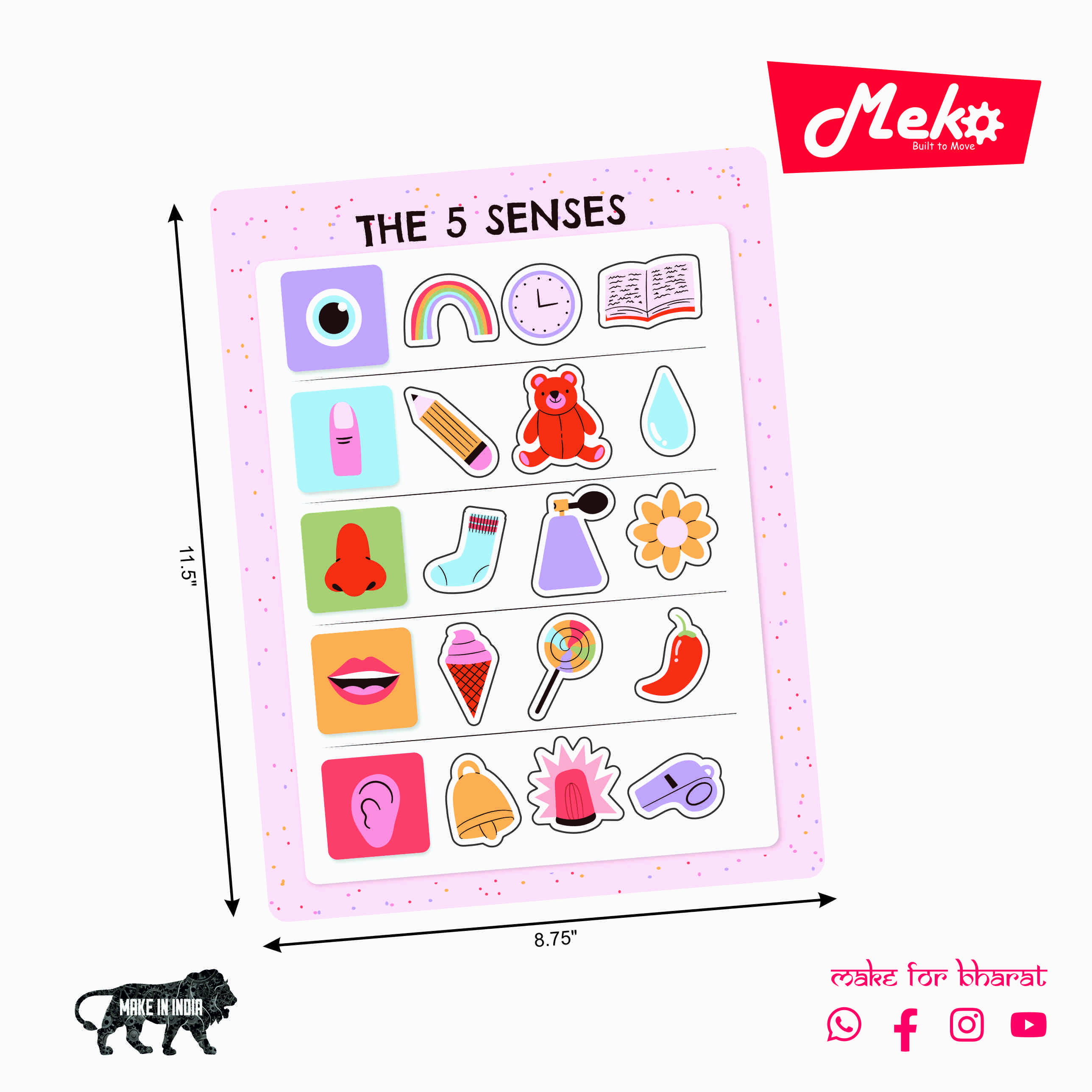 5 Senses Wooden Learning Puzzle for Kids