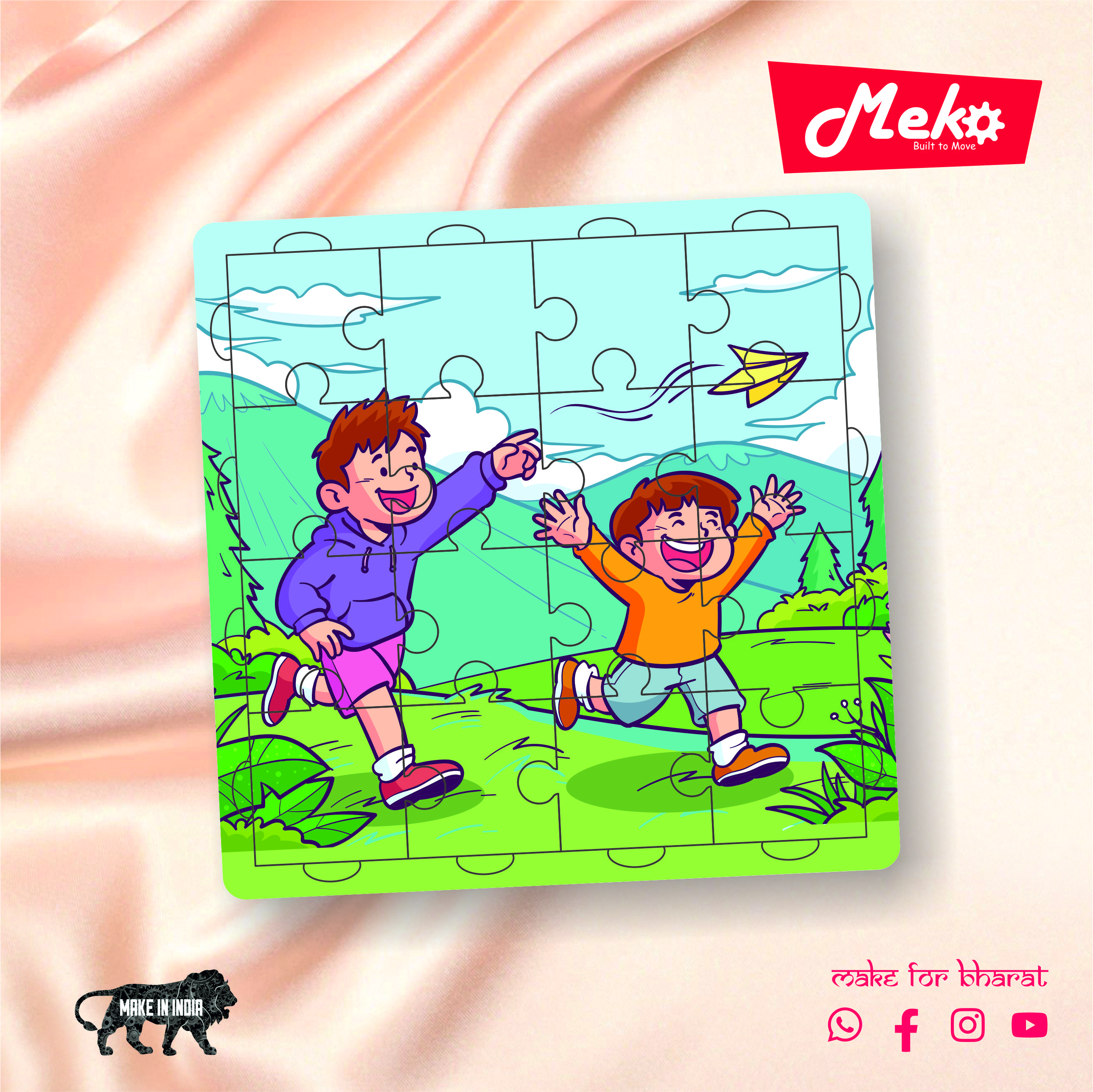 Kids Outdoor Fun Wooden Puzzle (Playtime Theme)