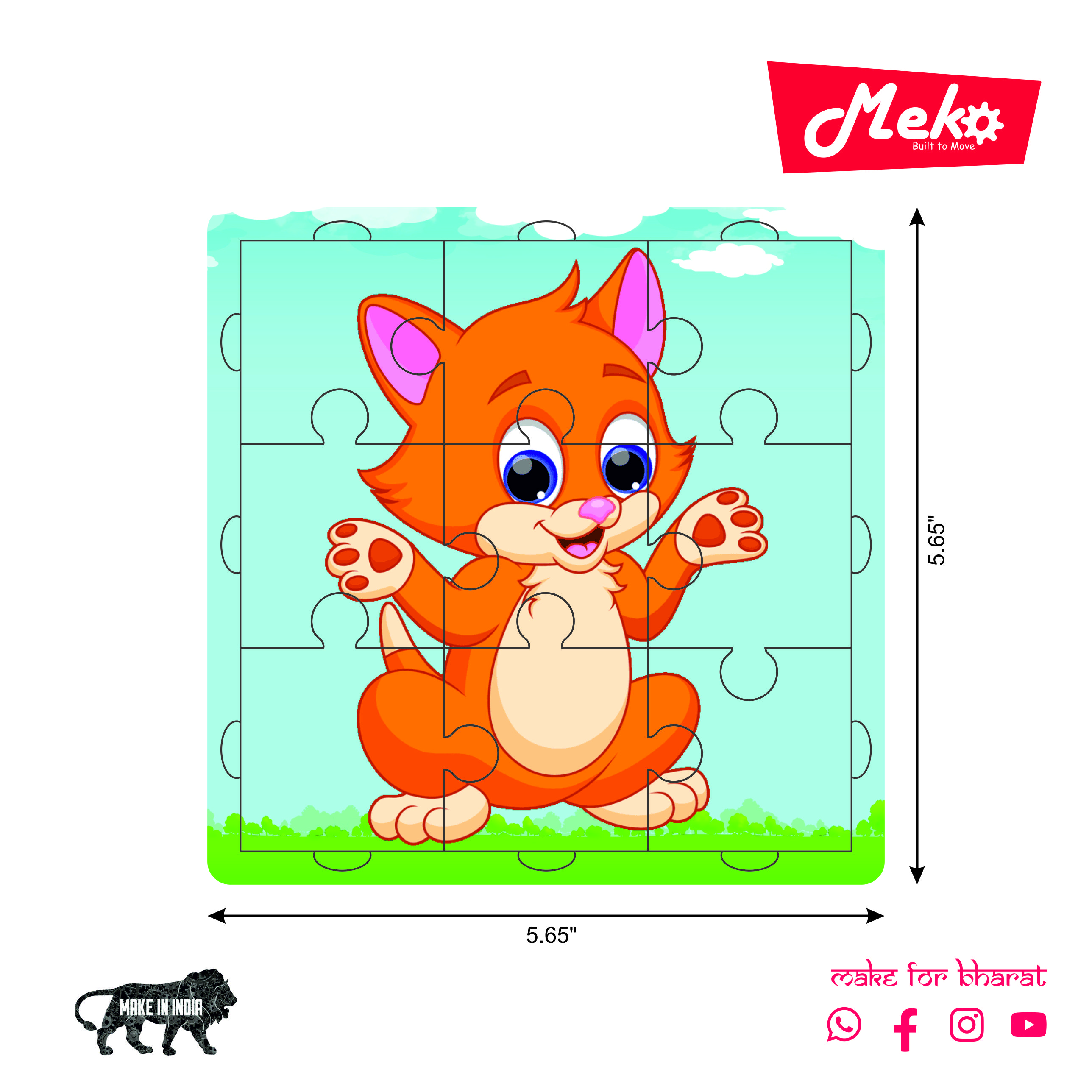 Cute Cat Wooden Puzzle for Kids