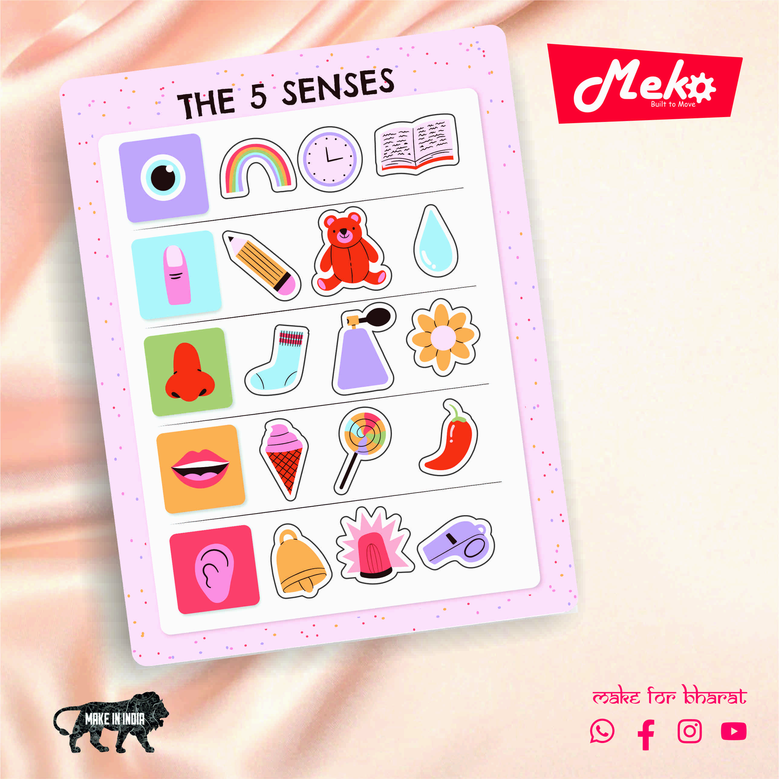 5 Senses Wooden Learning Puzzle for Kids