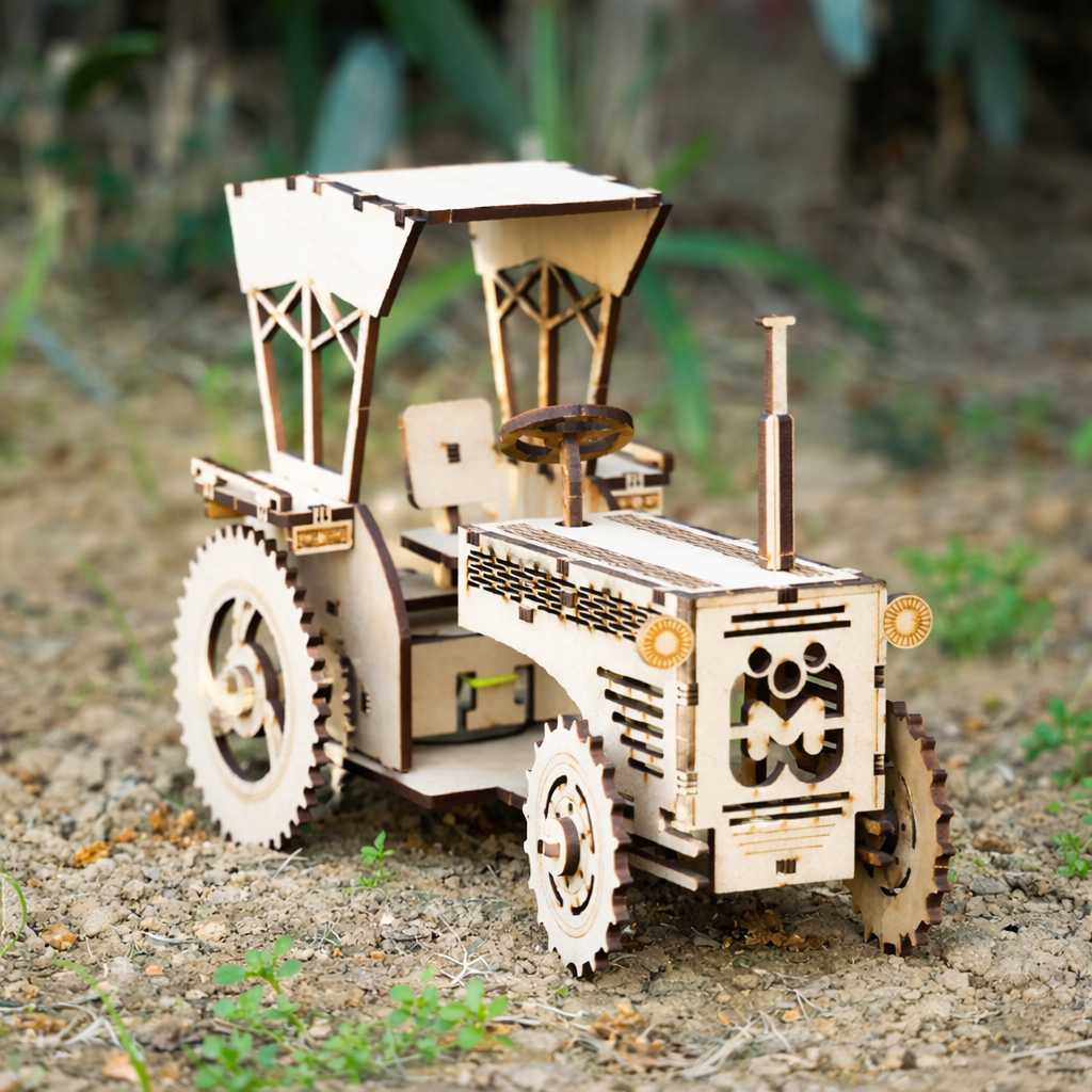 Wooden Tractor DIY Mechanical Model Kit